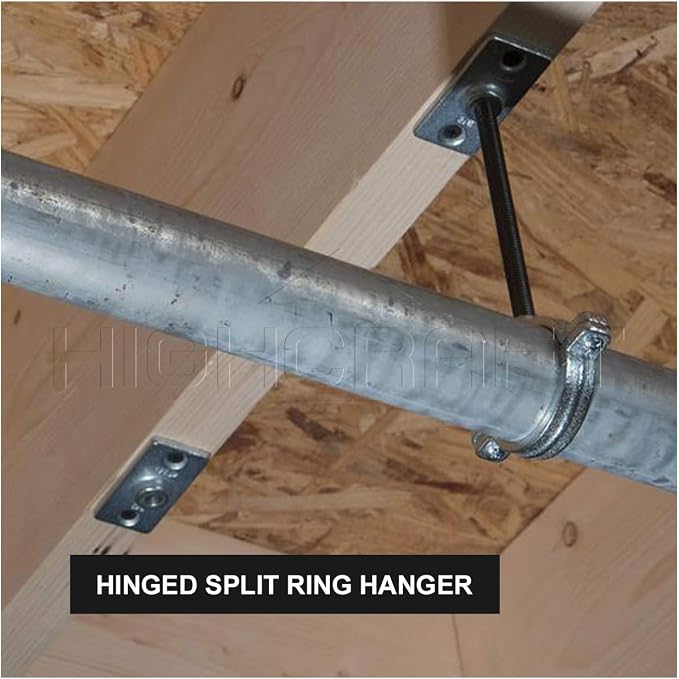 HIGHCRAFT HINGG-04-5 Industrial Decor Hinged Split Ring Pipe Hanger 4 in. - Image 4