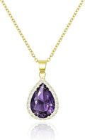 Linawe Crystal Chain Necklace for Women Trendy, Imitation Diamond Pendant, Statement Cubic Zirconia Boho Jewelry Set, 14K Gold/Rose Gold/Silver Birthstone Necklace