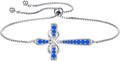 YL Cross Bracelet 925 Sterling Silver Infinity Sideways Link Bracelet Birthstone Jewelry for Women