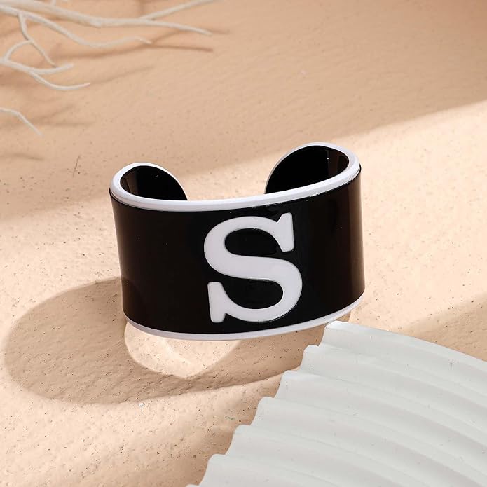 LILIE&WHITE Acrylic Monogram Resin Bracelet for Women Trendy Acrylic Statement Bracelets Jewelry Gift