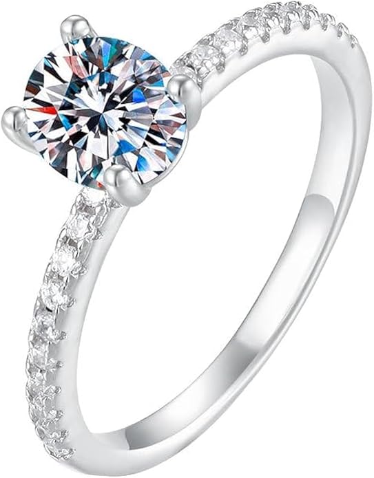 Premium S925 Sterling Silver, 1 Carat Natural Diamond Engagement Ring, D-color, Oval Cut, VVS1 Clarity, Shining Diamond Rings for Women, Elegance Redefined for Contemporary Tastes