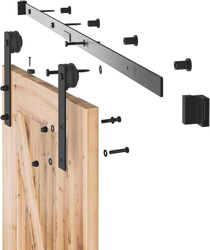 SMARTSTANDARD 5.5ft Sliding Barn Door Hardware kit, Fit 30-33" W Doorpanel | - Image 6