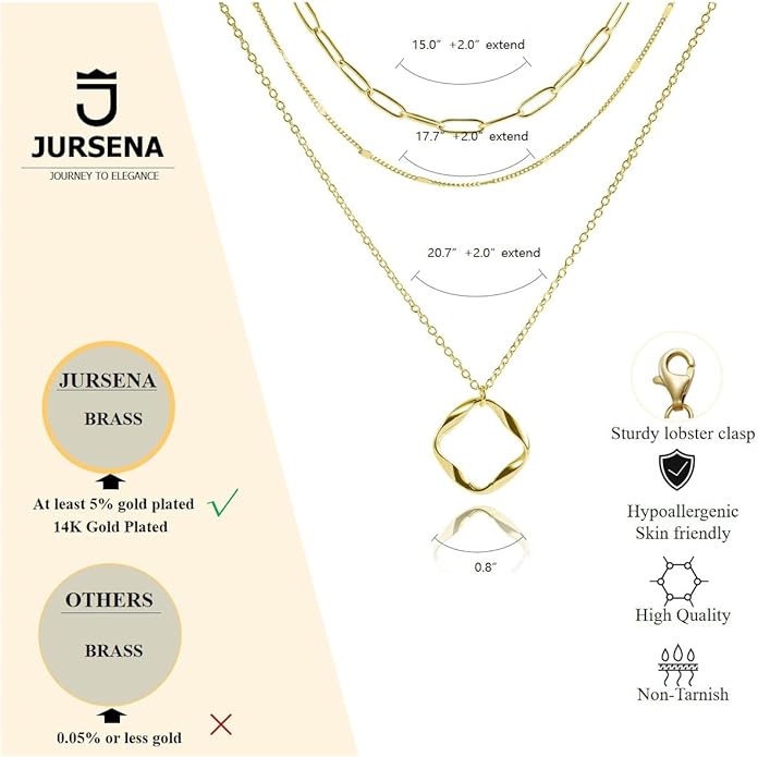 Layered Gold Necklaces for Women, Stackable 14K Gold Plated Necklace, Dainty Cross/Circle/Heart Pendant layered Necklace, Adjustable Dainty Gold/Silver Necklace Jewelry Set for Women