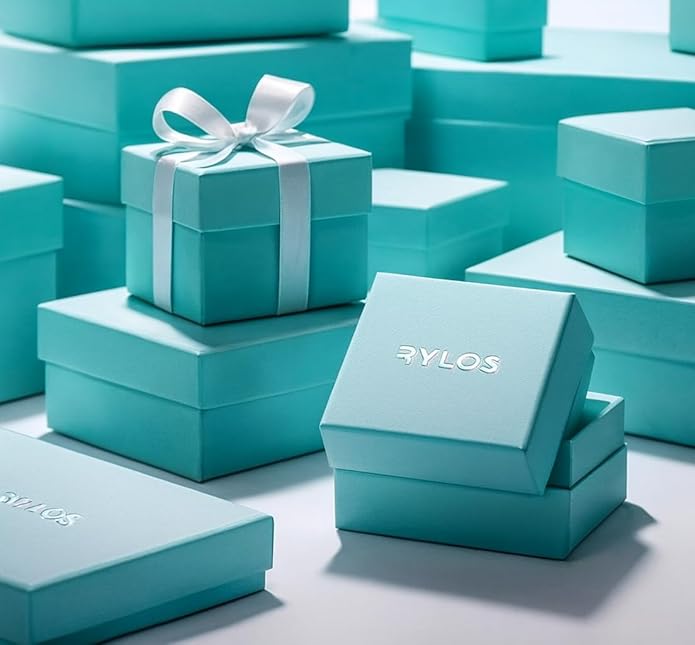 Rylos Ring featuring Classic Style, 6X4MM Birthstone Gemstone, & Diamonds - Elegant Jewelry for Women in Sterling Silver, Sizes 5-10