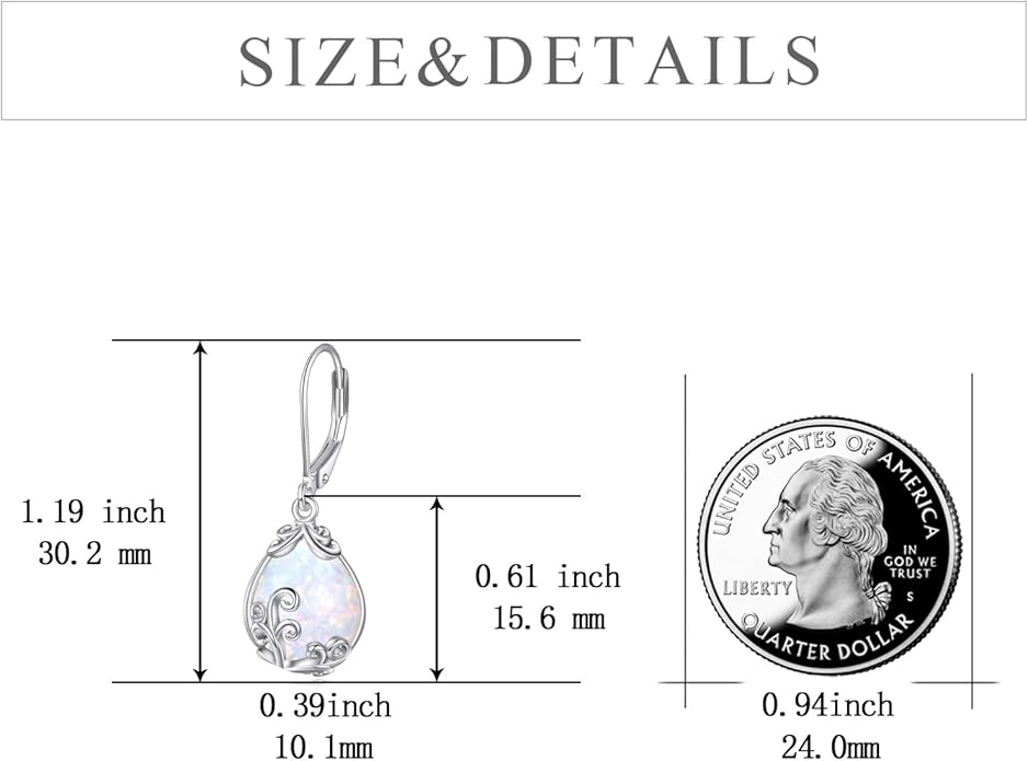 POPLYKE Celtic Filigree Teardrop Drop Dangle Earrings Sterling Silver Leverback Earrings Jewelry for Women