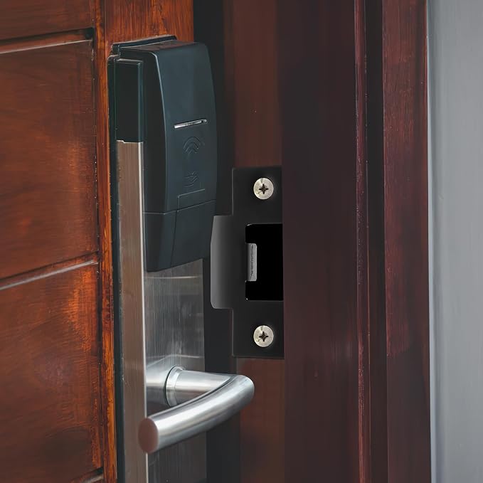 Homoyoyo 4pcs Cam Block Door Locks, Stainless Steel Guide Piece Black Door Lock - Image 4