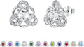 MEDWISE 925 Sterling Silver Birthstone Stud Earrings for Women Birthday Jewelry Gifts for Daughter Mother Women Valentines Day Gifts for Her