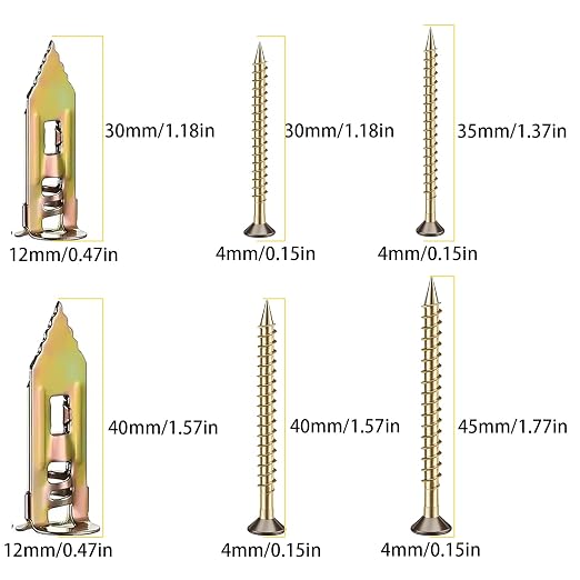 12x30mm Drywall Anchors 100 PCS, Galvanized Expansion Metal Wall Anchor Sleeves - Image 2