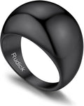 GOLDCHIC JEWELRY Chunky Dome Ring for Women, Stainless Steel Bold Stacking Croissant Statement Ring For Men (Size 7-12, Custom)