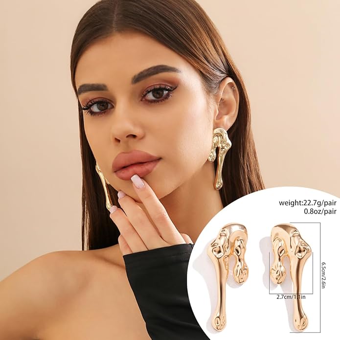 Irregular WaterDrop Earrings, Melted Liquid Irregular Stainless Steel Earrings, Embrace Minimalist Earrings, Statement Earrings for Women