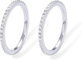 PAVOI 14K Gold Plated Solid 925 Sterling Silver CZ Simulated Diamond Stackable Ring Eternity Bands for Women