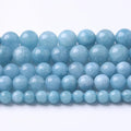 32Pcs 12mm Natural Blue Chalcedony Jades Beads for Jewelry Making Aquamarine Jades Energy Stone Healing Beads DIY Bracelet Necklace 15" 1 Strand