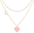 Linawe Layered Choker Heart Pendant Necklace for Women Trendy, Gold/Silver/Rose Gold Chain Stainless Steel Stacked Necklaces, Double Heart Necklace Y2K Preppy Jewelry