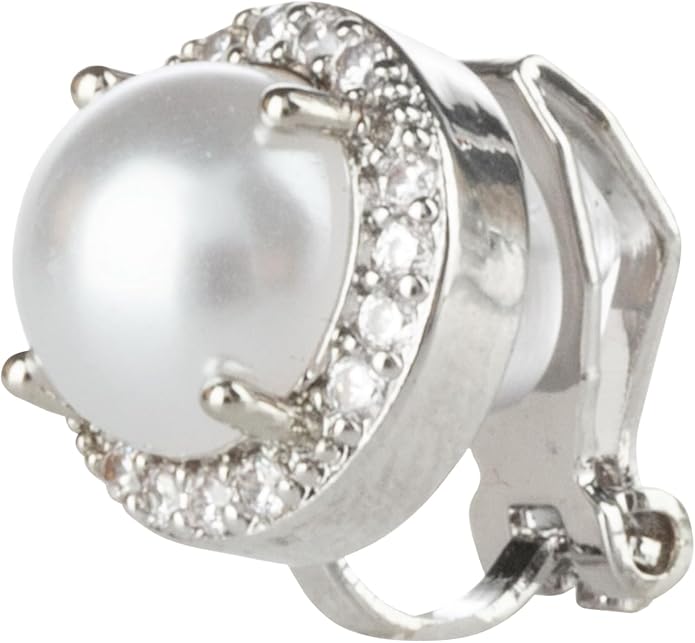 Aloha Earrings Round Halo Crystal Clip On Stud Earrings