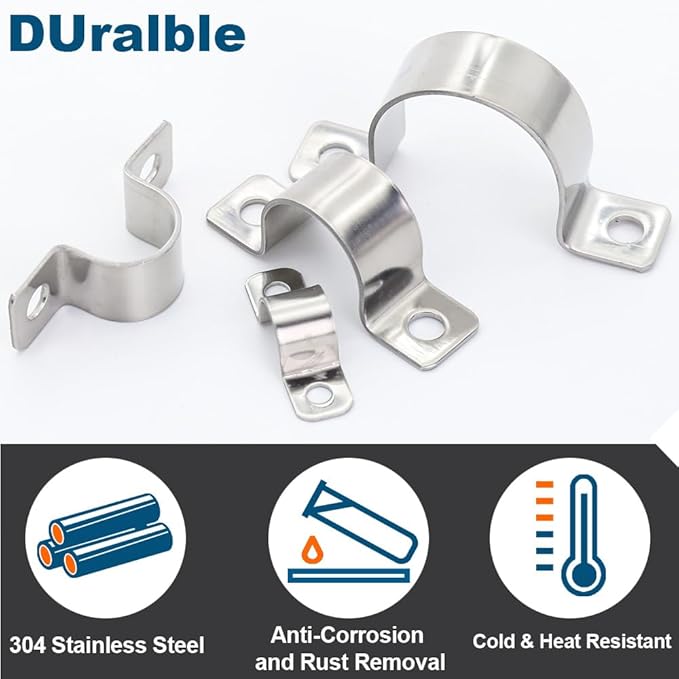 1 Inch Stainless Steel Conduit Clamps Two Hole Pipe Clamps U Bracket Conduit - Image 5
