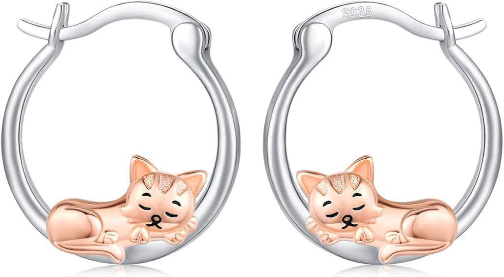 JUSTKIDSTOY Hypoallergenic Panda/Unicorn/Hummingbird/Dolphin Hoop Earrings for Women 925 Sterling Silver Animal Huggie Hoop Earrings Jewelry Gifts for Sensitive Ears