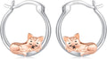 JUSTKIDSTOY Hypoallergenic Panda/Unicorn/Hummingbird/Dolphin Hoop Earrings for Women 925 Sterling Silver Animal Huggie Hoop Earrings Jewelry Gifts for Sensitive Ears