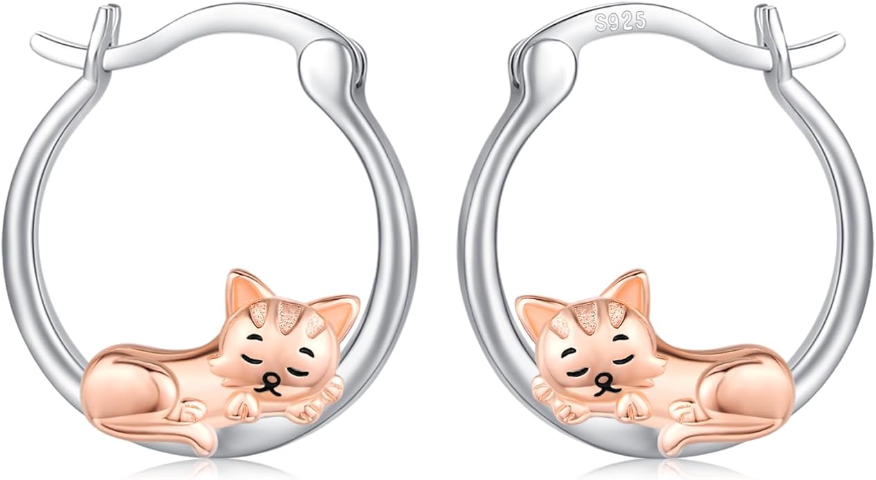 JUSTKIDSTOY Hypoallergenic Panda/Unicorn/Hummingbird/Dolphin Hoop Earrings for Women 925 Sterling Silver Animal Huggie Hoop Earrings Jewelry Gifts for Sensitive Ears