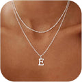14K Gold Plated Initial Necklaces for Women Dainty Layered Letter Pendant Necklace Cute Choker Necklace Gift Trendy Stuff Personalized Jewelry Stack for Women Her