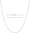KISPER 925 Solid Sterling Silver 1mm Dainty Thin Box Chain Necklace for Women, Italian Made Tarnish Resistant Waterproof Hypoallergenic, 14 16 18 20 22 24 30 inches