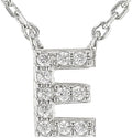 JTV Sterling Silver Initial Necklace for Women, 0.13 CTW White Cubic Zirconia Letter Pendant, Rhodium-Plated, Personalized Monogram Jewelry, Gift Box Included, 18”