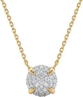 MEVECCO Dainty Gold Necklace For Women 18k Gold Plated Full CZ Pendant Necklace Handmade Necklace Jewelry Everyday Wear