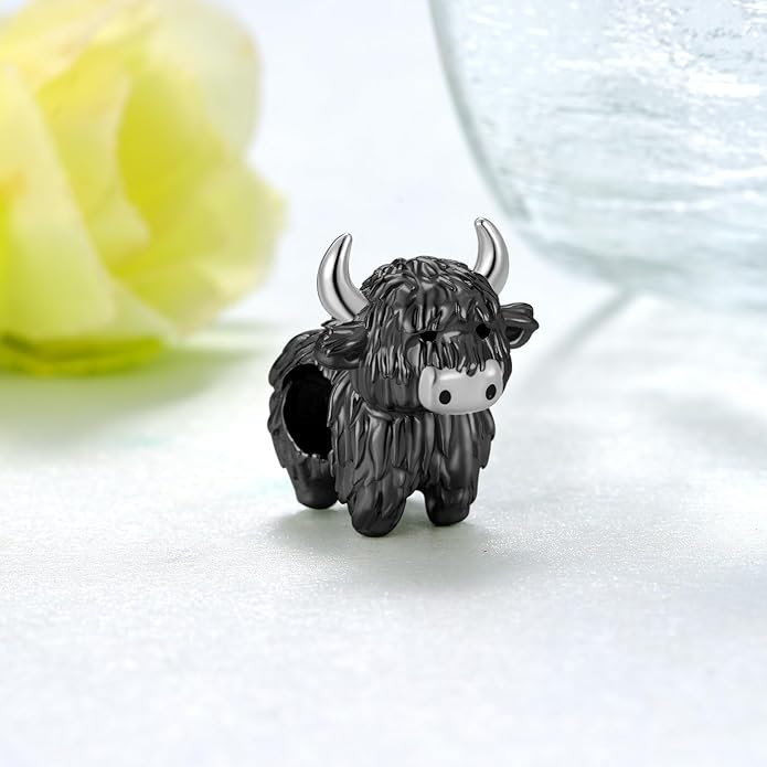 Highland Cow Charm 925 Sterling Silver Cow Charms for Bracelets Cow Jewelry Highland Cow Jewelry Gifts