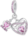 Birthstone Charms for Pandora Charms Bracelets - 925 Sterling Silver Infinity Heart Dangle Charm fit Bracelet and Necklace Birthday Jewelry Gifts For Women