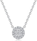 Sterling Silver Lab Grown Diamond Halo Pendant Necklace, Chain Included,ideal gift for anniversaries, birthdays, or any milestone celebration