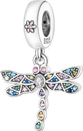 MULA 925 Sterling Silver Charms for Bracelets and Necklaces Airplane Passport Dangle Pendants Beads Butterfly Dragonfly Charms Jewelry Charm for Women