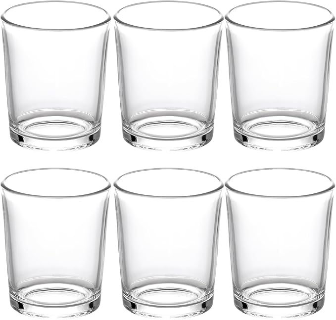 LETINE Clear Glass Tea Light Holders Set of 6 by LETINE