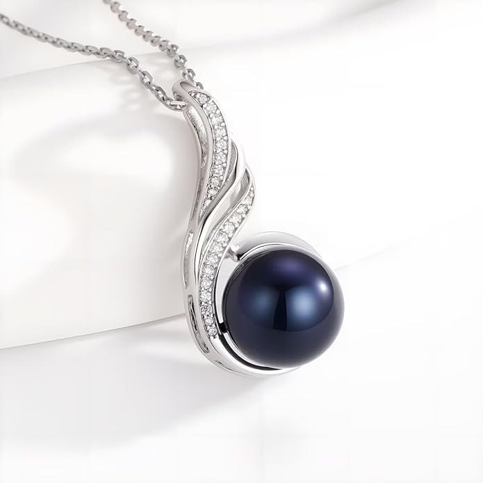 Iefil Valentines Day Gifts for Her - 925 Sterling Silver 10-11mm Freshwater Pearl Necklace, Anniversary Birthday Gifts for Women Wife Girlfriend