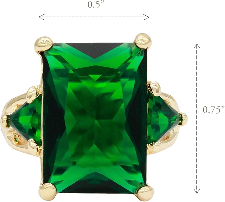 Lavencious Big Bold Radiant CZ Stones Stretch Rings for Women Size for 7-9