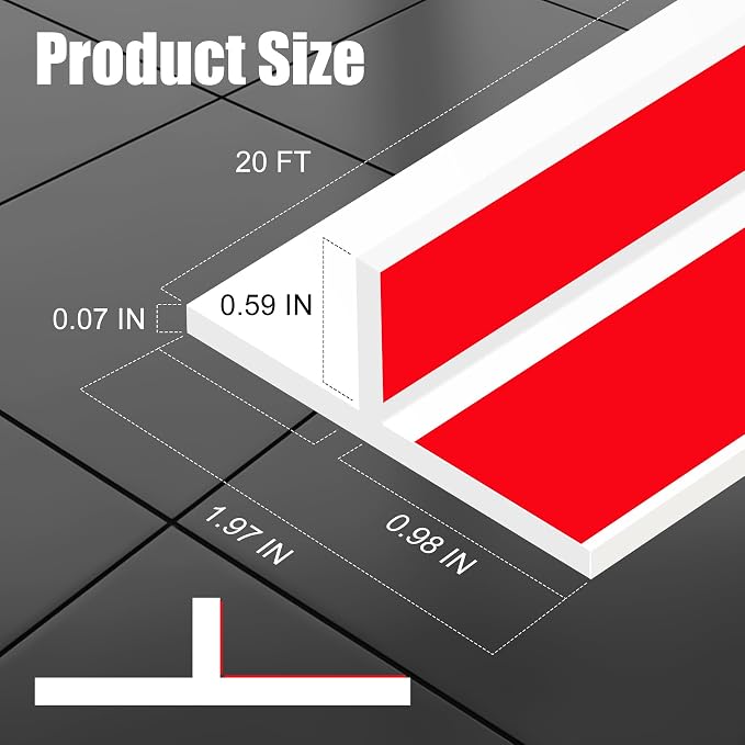 ToLanbbt T-Shaped Door Draft Stopper 1.97 in x 20 FT Silicone Weather Stripping - Image 2