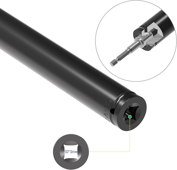 1/2" Drive Socket Set, 18mm Deep Impact Socket, Heat-Treated CR-V Steel - Image 4