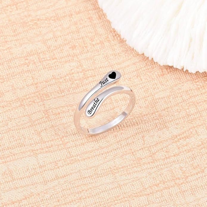 Fookduoduo 925 Sterling Silver Ring Inspirational Jewelry adjustable Wrap Open Rings for Women