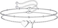 M MOOHAM Valentines Day Gifts for Kids Teen Girls -14K-Gold-Plated Heart Initial A-Z Bracelets for Women Girl Dainty Gold Bracelets Birthday Valentines Gifts for Women Her Teenage Girls Kid Teen Gift