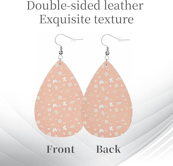 Teardrop Style Leather Earrings Outer Layer Silver Plating Hypoallergenic, Fashion Accessories Suitble Casual Outfits Parties Daily Wear for Sister Mom Wife Friends