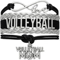 Volleyball Bracelets For Girls- Ideal Volleyball Gifts & Souvenirs. Adjustable Charm Bracelet with Moveable Letters, Infinity Symbol & Silver Volleyball Charm. Fashionable Bracelets by SportyBella.