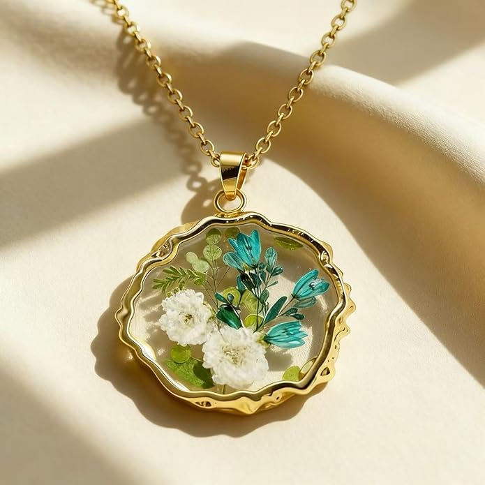 Birth Flower Necklace,1-12 Birth Month Flower Handmade Pendant Necklaces for Women Personalized Custom Floral Jewelry,Boho jewelry,Birthday Gift for Women Girls Best Friend