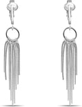 Silver Clip On Earrings For Women, They Look Pierced, Don't Pinch & Won't Fall Off, Hypoallergenic & Lightweight