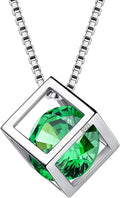 Aurora Tears Birthstone Necklace/Earring 925 Sterling Silver Women Cross/3D Cube/Cresent Moon Birth Stone Jewelry Mens Birthday Gift Anniversary Present