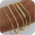 DEARMAY 14K Gold Plated Bracelets for Women, Jewelry Sets Cute Tennis Beaded Bracelets Cuban Link Paperclip Chain Dainty Bracelet Pack Gifts