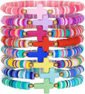 Friendship Bracelets Boho Stackable Bracelets for Women Surfer Heishi Clay Bead Bracelets Stretch Preppy Bracelets Colorful Boho Bracelets for Women
