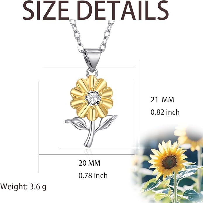 Flower Necklace Tulip/Sunflower/Daisy/Bee Pendant Necklaces Jewelry for Women Mom Gifts