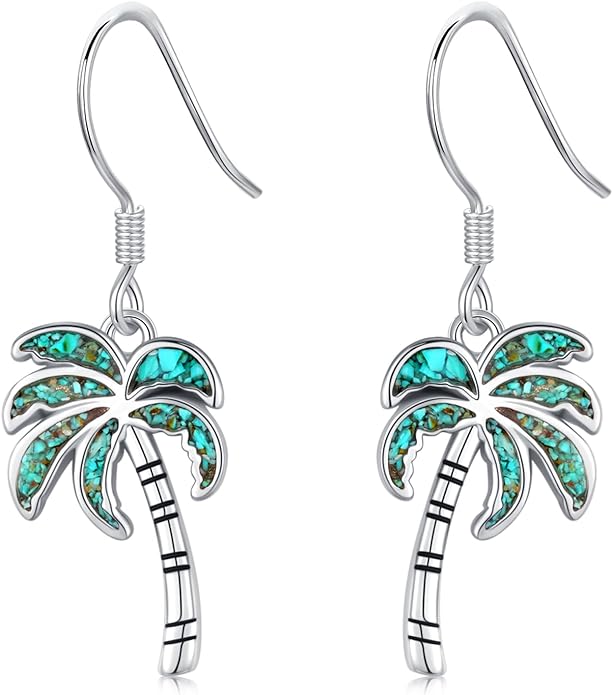 Ocean Earrings 925 Sterling Silver Turquoise Sea Animal Dangle Drop Earrings Beach Themed Jewelry Gifts for Women Girls
