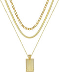 Women's Multi-Layered Gold Necklace, Stackable Delicate 14K Gold Plated Fashion Round Multi Layers Pendant Necklace, Gold Jewelry Set Gifts