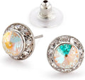 | Crystal Clear and Crystal AB Rhinestone Clip On or Pierced Earrings for Dance, Pageant, Prom, Performance, Wedding