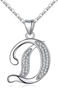 AEONSLOVE 925 Sterling Silver Initial Necklaces for Women, 26 Letters Pendants Necklace Gift for Mother, Daughter, Wife, 18 Inch Chain