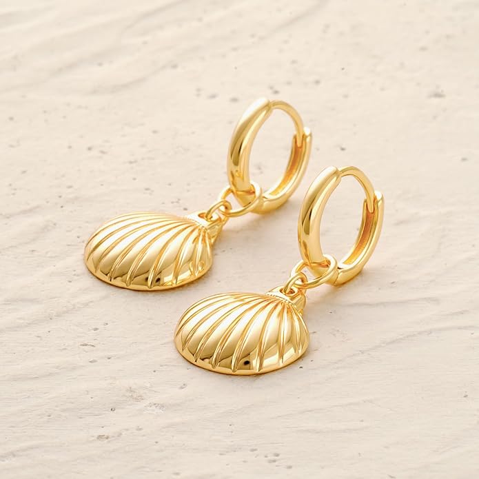 MYEARS Women Earrings Gold Huggie Hoop Dangle Drop 14K Gold Plated Small Simple Hypoallergenic Everyday Jewelry